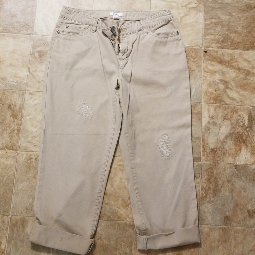 Khaki Crop Pants